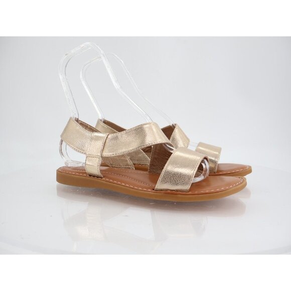 Born BOC Kacee Slip On Sandal Women's Size 9 Gold Faux Leather Flat Shoes - Picture 1 of 10